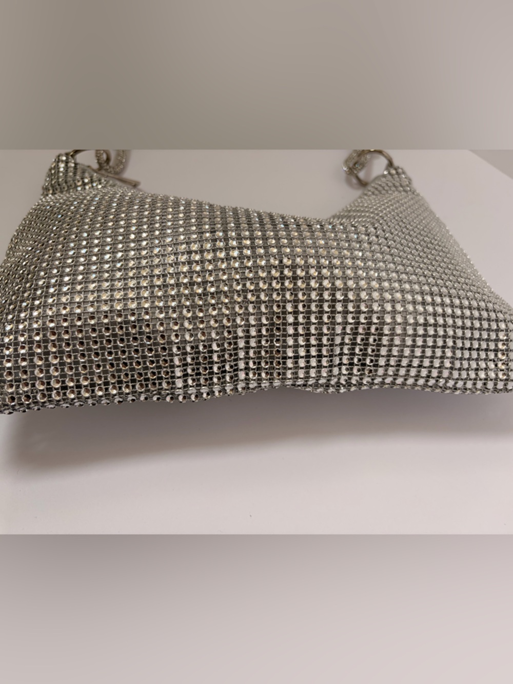 Silver Crystal Mesh Shoulder Bag - Picture 3 of 4
